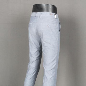 男士西褲夏季薄款2023年青年時尚修身韓版藍灰色中腰莫代爾休閑褲