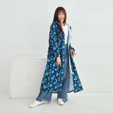【RAINSTORY】前扣式連身雨衣M號(沁藍花海)