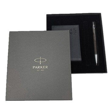 PARKER 經典高級雙色流線原子筆+短夾禮盒