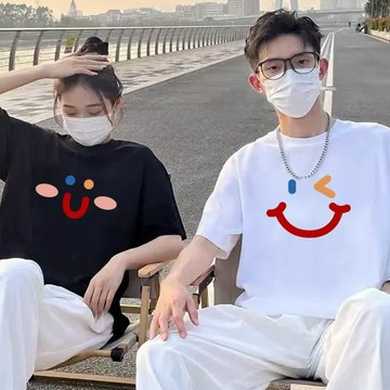 S~XL 可愛Q版笑臉 純棉 短T 情侶T【Y0956】MIT 情侶裝 快速出貨 短袖T 團體服 班服