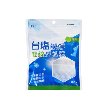 台塩 鹹淨 雙線牙線棒 (海鹽薄荷，100支裝)