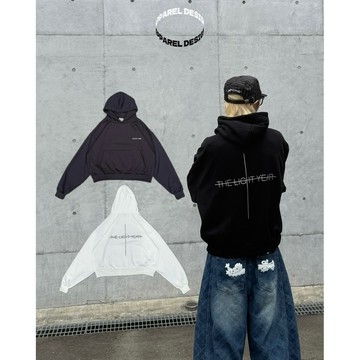 【APPAREL DESIGN】THE LIGHT YEAR短版連帽上衣｜極簡線條設計｜寬鬆版型｜男女可穿｜百搭潮流款