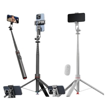 CYKE TT03伸縮調節自拍桿三腳架 176 cm 自動展開落地支架 360°旋轉 直播錄影手機支架 (NCC認證款)
