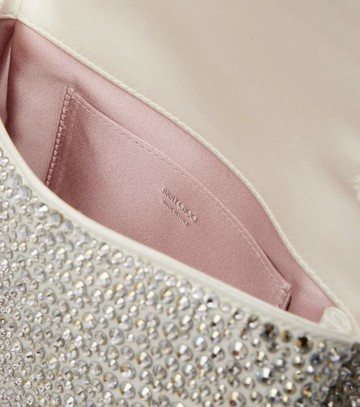 Jimmy Choo Soft Bow Mini embellished satin clutch