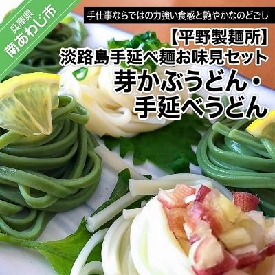 ふるさと納税 南あわじ市 淡路島手延べ麺お味見セット(芽かぶうどん、国産原料100%使用淡路島の手延べうどん)