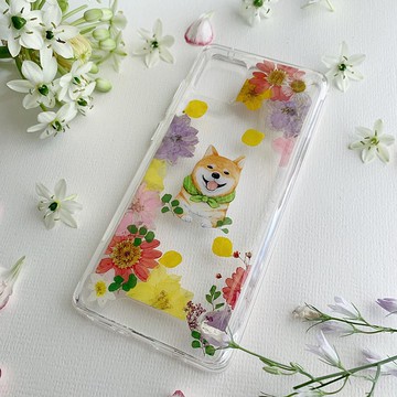 動物系列 柴犬與花 乾燥花 手機殼 iPhone SE2  三星S20