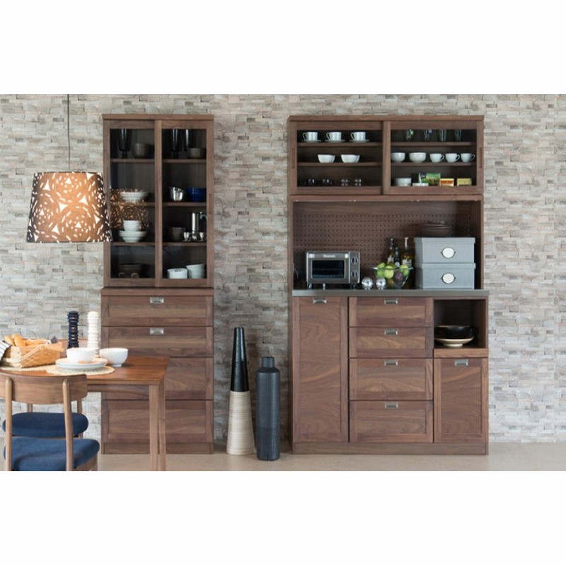 【値下げ中】食器棚　カップボード　オーク　レンジ台　収納力　フィーノ 値下げ中】食器棚カップボードオークレンジ台収納力フィーノ