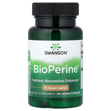 Swanson Vitamins, BioPerine®，10 毫克，60 粒全素膠囊