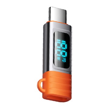 biaze 畢亞茲 Type-C數顯OTG轉接頭 22.5cm  1個  灰橘色