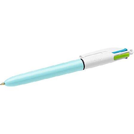 Bic Colours Fun Retractable Ballpoint Pens Box of 12 with Light Blue Pastel Barrel and Medium Point 1.0 mm