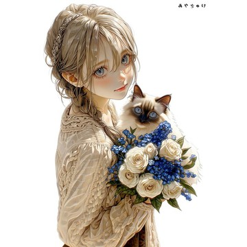 【4 月新款 3】07-120-0034 人物貼紙 春日少女與動物