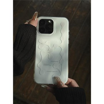 Unliplan 原創設計情侶款灰白色雙層IMD手機殼適用iphone16蘋果15promax新款小眾韓系ins高級感保護套外殼