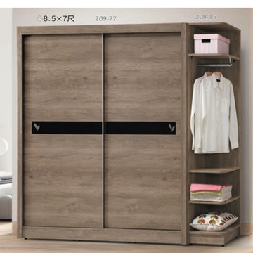 AS DESIGN雅司家具-吉特6.5尺淺胡桃衣櫥-195*60*202CM