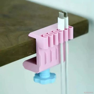 桃園出貨✨3D打印 創意設計感 手機充電數據線收納理線免粘固定桌面數據線夾