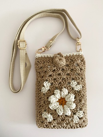 鈎織花斜孭電話袋