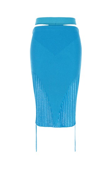 ANDREĀDAMO Turquoise Stretch Viscose Blend Skirt