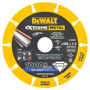 DEWALT 得偉 超強鑽石金屬鋸片 125x1.3x22.23mm  1個