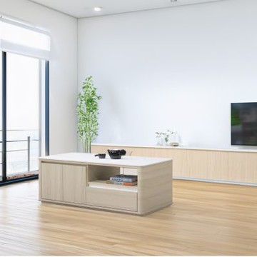 文創集 利奇4尺岩板四門二抽大茶几-120x60x48cm免組