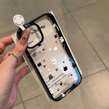 ✨蘋果保護殼✨輕奢邊框小貓咪適用蘋果17Pro手機殼16/15全包14ProiPhone13/12