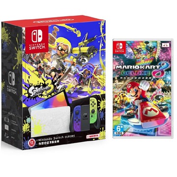 Switch OLED 斯普拉遁 3 特別版主機 (台灣公司貨)+任選一片遊戲