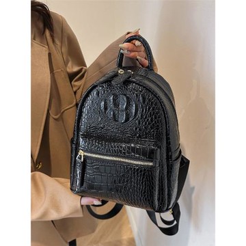 港風潮牌鱷魚紋雙肩包質感背包