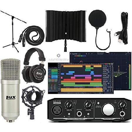 Mackie Onyx Artist 2-2 Audio Midi interface With Pro Tools First Tracktion Music Production Software Studio Bundle with Professional Recording Condens