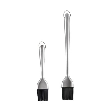 小麥購物 可掛可拆式不鏽鋼手柄醬料油刷2件組 L979  1組  大(4.3 x 32.3cm) + 小(4.3 x 21.5cm)