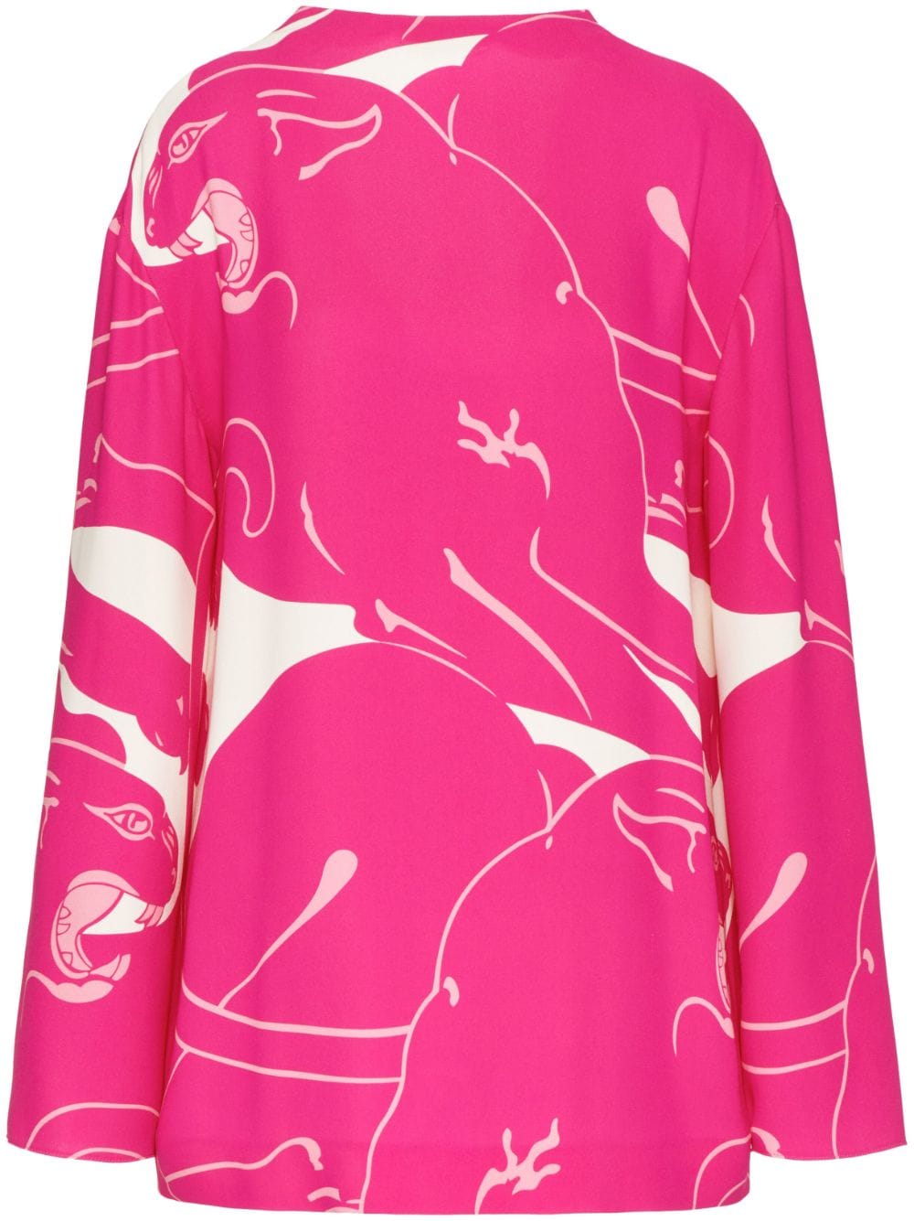 Valentino Garavani - Panther-print silk blouse - women - Silk - 44 - Pink