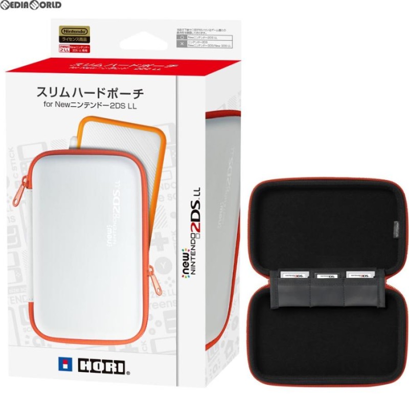 新品即納』{ACC}{3DS}スリムハードポーチ for Newニンテンドー2DS LL ホワイト×オレンジ HORI(2DS-110)(20170713)  LINEショッピング