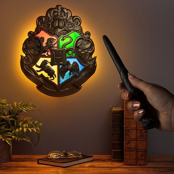 【新年情人節禮物首選】Harry Potter霍格華玆校徽LED 燈連魔杖遙