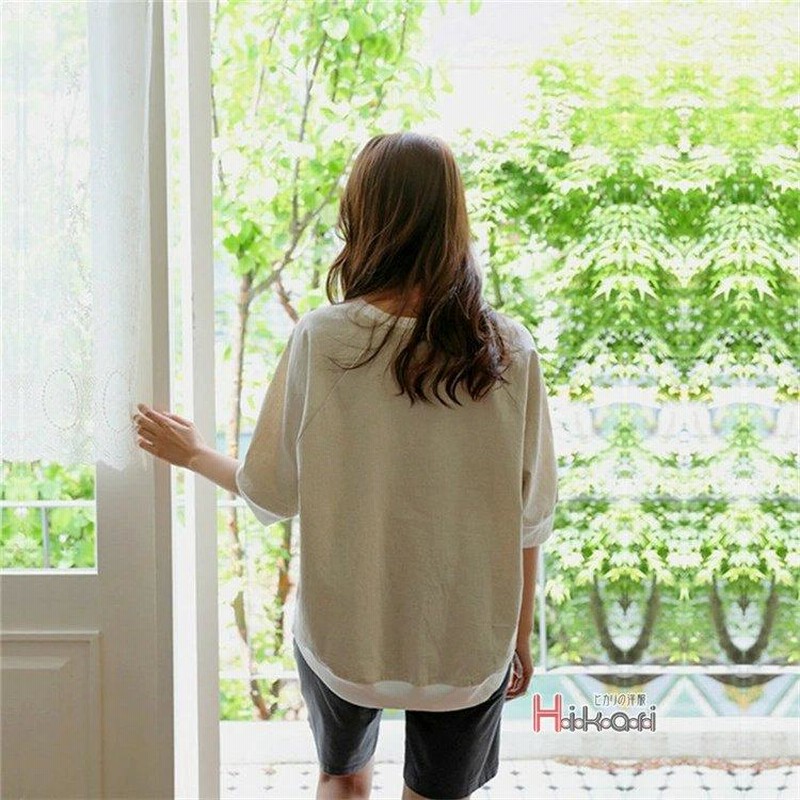 七分袖 レディース カットソー tシャツ 綿麻 カジュアル