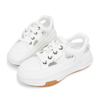 Piers 涼夏真皮綁帶厚底涼鞋