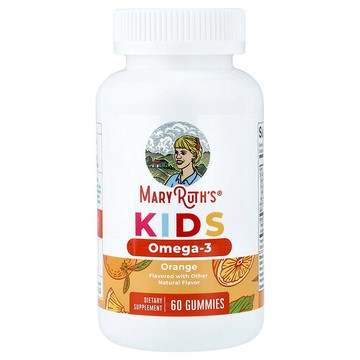 MaryRuth's, 兒童 Omega-3 軟糖，4 歲以上，橙味，60 粒軟糖