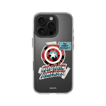 iPhone 16 Pro Clear Case（相機按鈕） 透明 - 迪士尼-漫威 Marvel - 漫威系列 - 美國隊長 – 復古盾牌