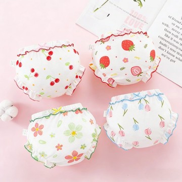 【Adabaobao® ᵗʷ 】（兒童內褲） 100% 棉 0-3 歲嬰兒兒童女孩兒童內衣可愛內褲新生兒外穿短褲