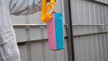 沃十 防潑水水壺桶袋 － 粉藍