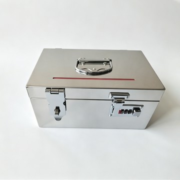 常隆 24H出貨 25*13*11CM單掛鎖帶投幣口 保險箱 存錢箱 帶鎖收納箱(防摔耐砸 不鏽鋼）