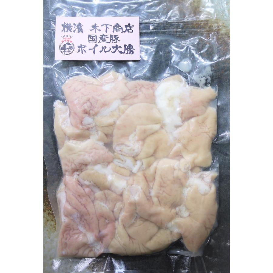 国産豚ボイル大腸  200g 市場直送 ハマモツ 豚ホルモン 白モツ 煮込み バーベキュー 焼肉 家庭用