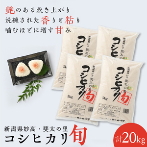 新潟県妙高産斐太の里コシヒカリ「旬」20kg(5kg×4袋)