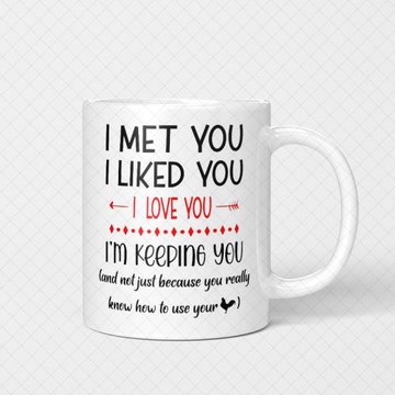 I met you I liked you I love you 杯子創意表白禮物馬克杯 水杯