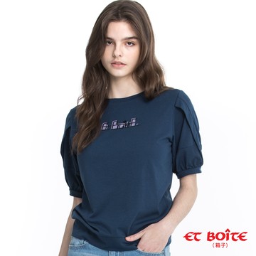 【單一特價】變化袖圓領LOGO短TEE - BLUE WAY ET BOîTE 箱子
