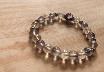 【琉璃系列】幻紫銀箔琉璃珠手鍊