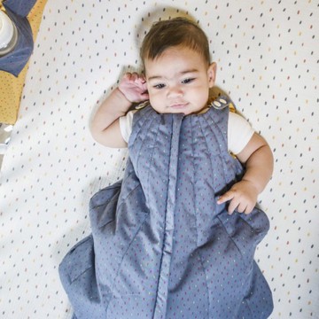 BabyBites鯊魚咬一口 100%純棉睡袋-海底藍貝殼