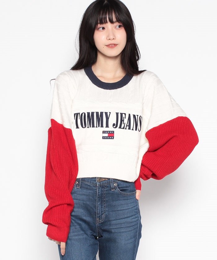 TOMMY JEANS/トミージーンズ）クロップドアーカイブセーター