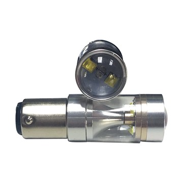 車的LED系列 單入1157高低腳長亮6LED魚眼燈30W白光-省電高亮度LED倒車燈/定位燈/煞車燈/霧燈