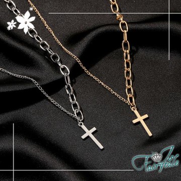 【伊飾童話】真切信仰＊不對襯麻花鎖骨項鍊/2色可選