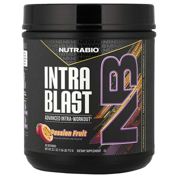 NutraBio, Intra Blast，高級鍛鍊中配方，西番蓮味，1.56 磅（712 克）