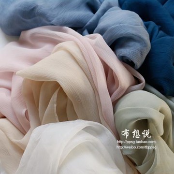 古裝漢服圍巾bjd娃衣洋裝女裝童裝紗裙蠶絲真絲順紆喬其布