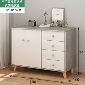 E家工廠 100兩門四抽收納櫃 斗櫃 抽屜櫃 211-KC（莫蘭迪灰色）
