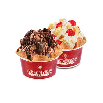 【COLD STONE】 分享甜甜的心意！中杯經典冰淇淋(含原味脆餅) 二份